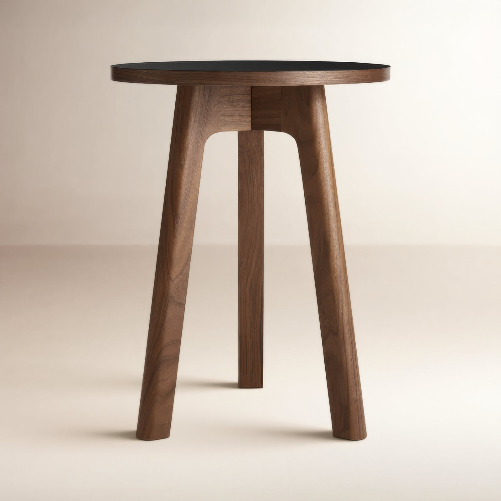 Apt Solid Wood End Table, Black, 21" H x 16" W x 16" D, Walnut