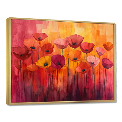 Iridenta Autumn Dance Of The Sunset Poppies IV - coquelicots, art mural