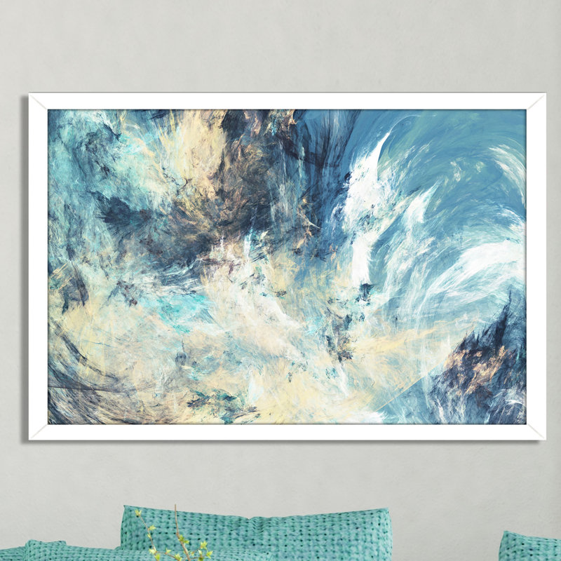« sensation blue », reproduction d’art encadrée, H 35,5 po x l 51,5 po x P 0,75 po