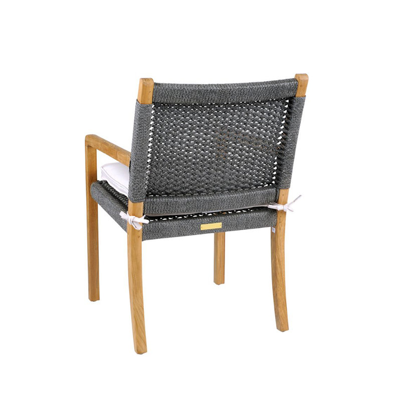 Hudson Teak Patio Dining Armchair, Charcoal Lace