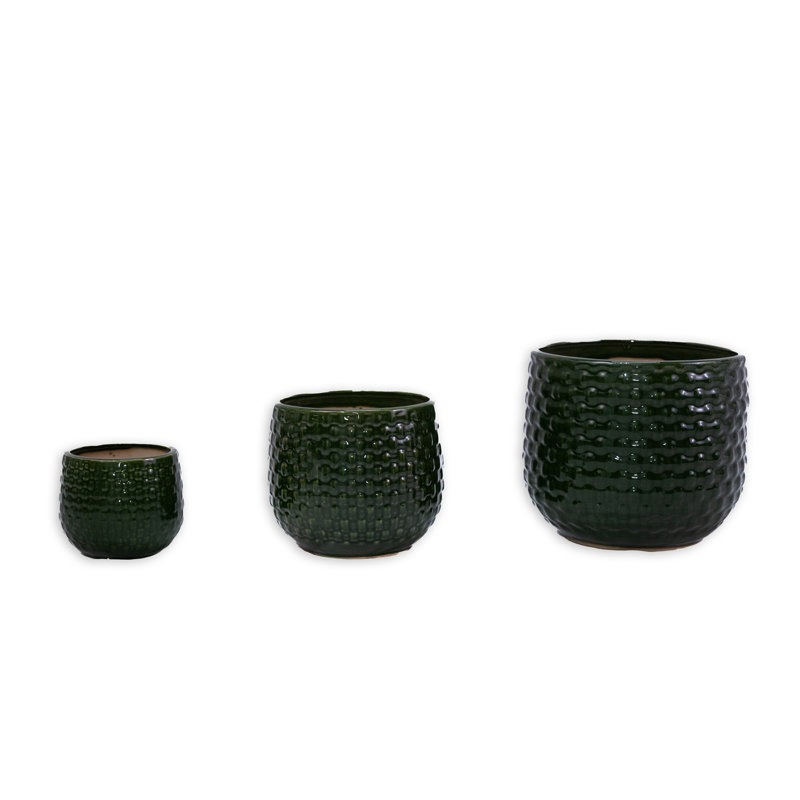 Ceramic Flowerpot, Dark Green