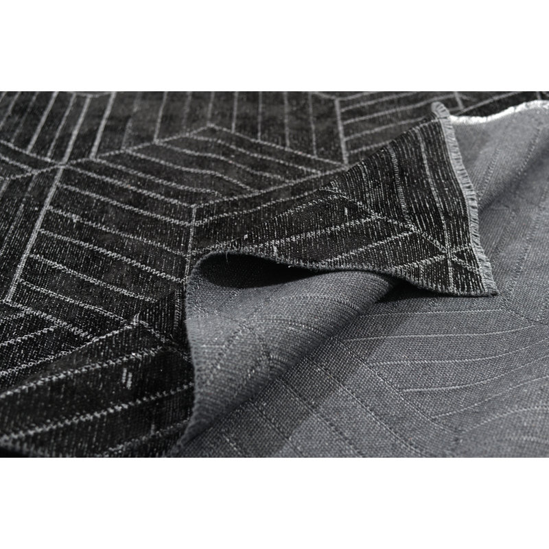 Rapture Black Geometric Luxury Area Rug, Rectangle 7'10" x 9'10"