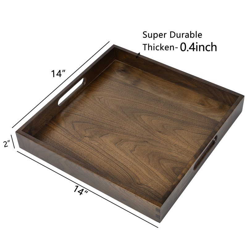 Glantz Square Solid Wood Serving Tray, 2" H x 14" W x 14" D