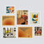 Collage Mid-Century, formes abstraites, art moderne bohème chic pour le salon, la chambre à coucher, le bureau, impression encadrée sur papier, 7 pièces-92584135