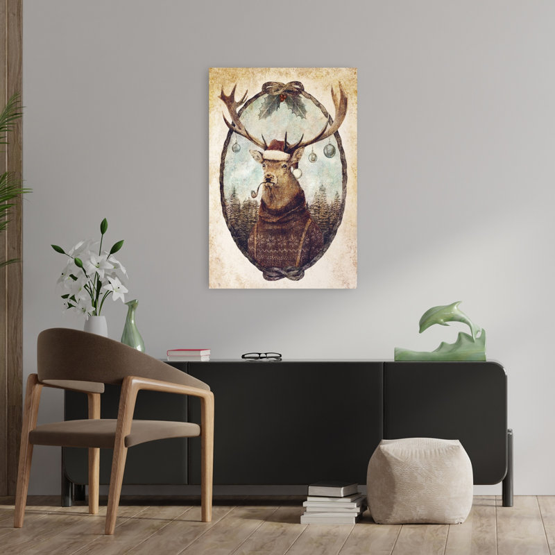 Reproduction d'art mural «Th pensing Wild Christmas», H 36 po x l 24 po