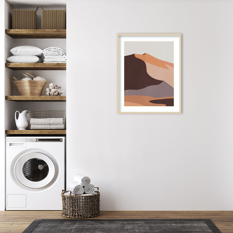 Desert Dunes II By Annie Warren Wood Framed Wall Art Print, H 41 po x l 33 po x P 1 po, Brun