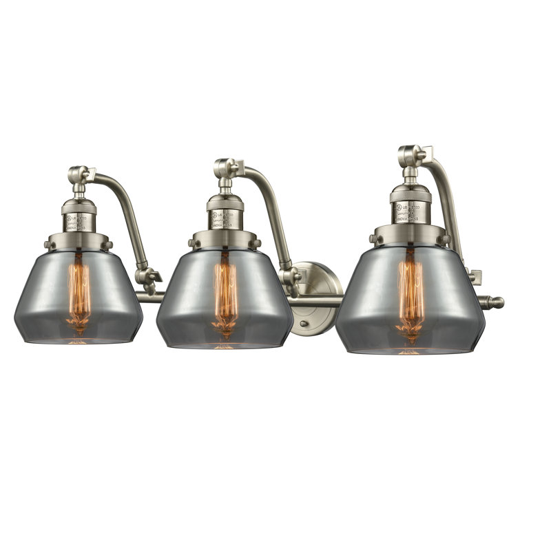 Éclairage pour salle de bain 3 lumières à intensité variable Keefe, Nickel satiné brossé, Ampoule DEL 6 watts Vinage
