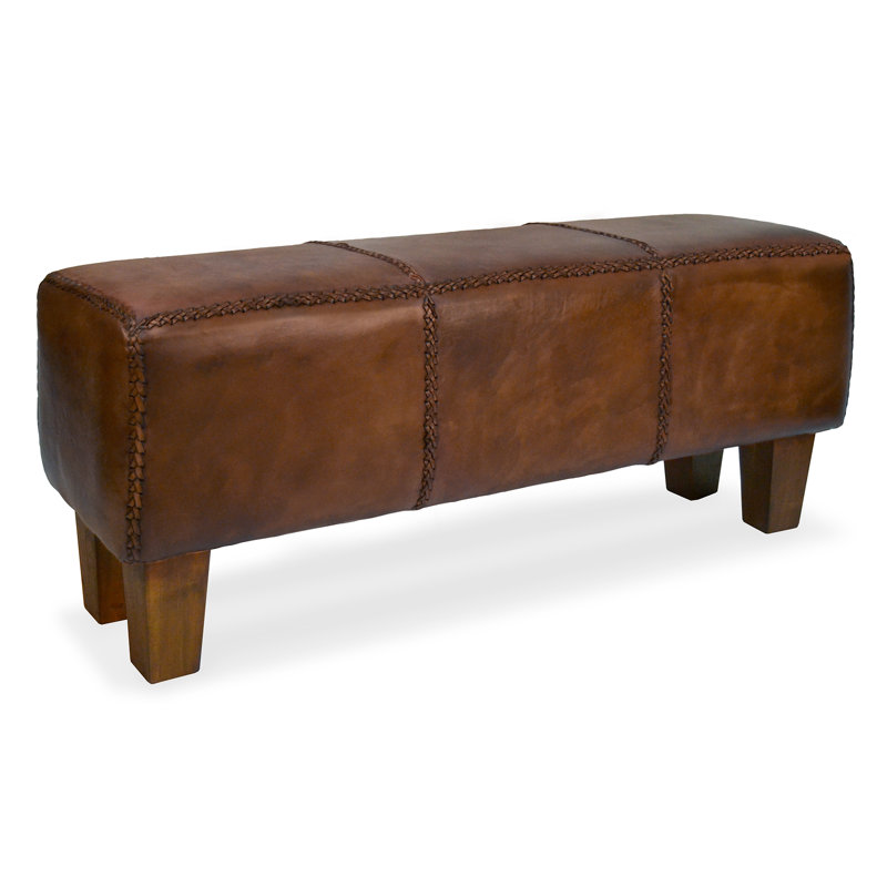 Dunkin Genuine Leather Upholstered Bench