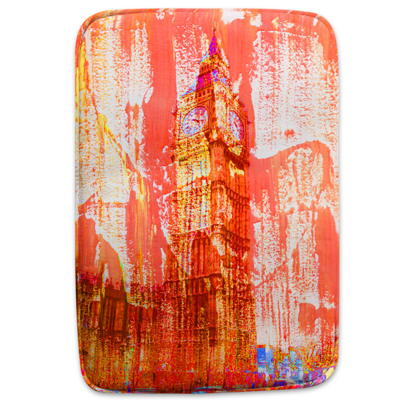 Nayona Polyester Shower Curtain Set, Red