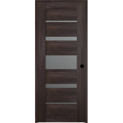 Porte battante intérieure simple en bois manufacturé et en verre givré Avon 07-03 DIY-FRIENDLY