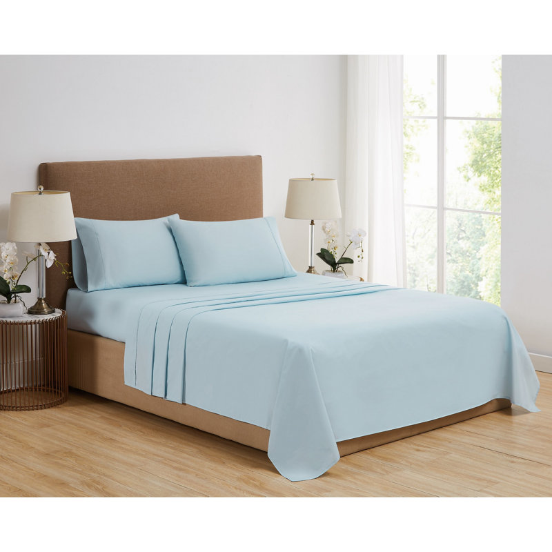 Vince Camuto 1200TC CVC Cooling Sheet Set, California King Sheet Set with 1 Fitted Sheet, Light Blue