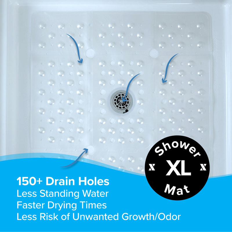 Buskerud Extra Large Shower Mat, Translucent White Pearl