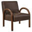 Fauteuil d'appoint rembourré en similicuir Lunet espresso-2028224539-2028224517