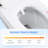 Bidet Smart Toilet, One - Piece Toilet Seat With Auto Flush And Open/Close, Heated Adjustable Temp, Warm Water Dry, Remote Control, Sensor For Automatic Cover, Multiple Wash Options Like Female Rear