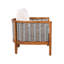 Chaises d'appoint ergonomiques en bois, conception de baignoire moderne avec coussins beiges pour patio