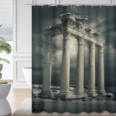Rideau de douche avec 12 crochets Temple of Apollo