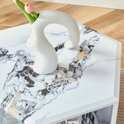 Table basse en panneau de fibres à densité moyenne Heagonal