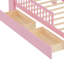 Superbe lit simple rose avec garde-corps robustes et espace de rangement pour la tête de lit-680926146