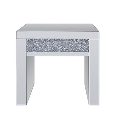 Mirrored & Faux Diamonds End Table