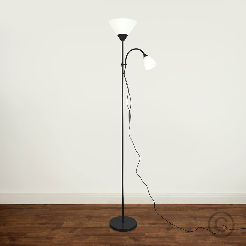 Hatton 180cm Torchiere Floor Lamp, Black