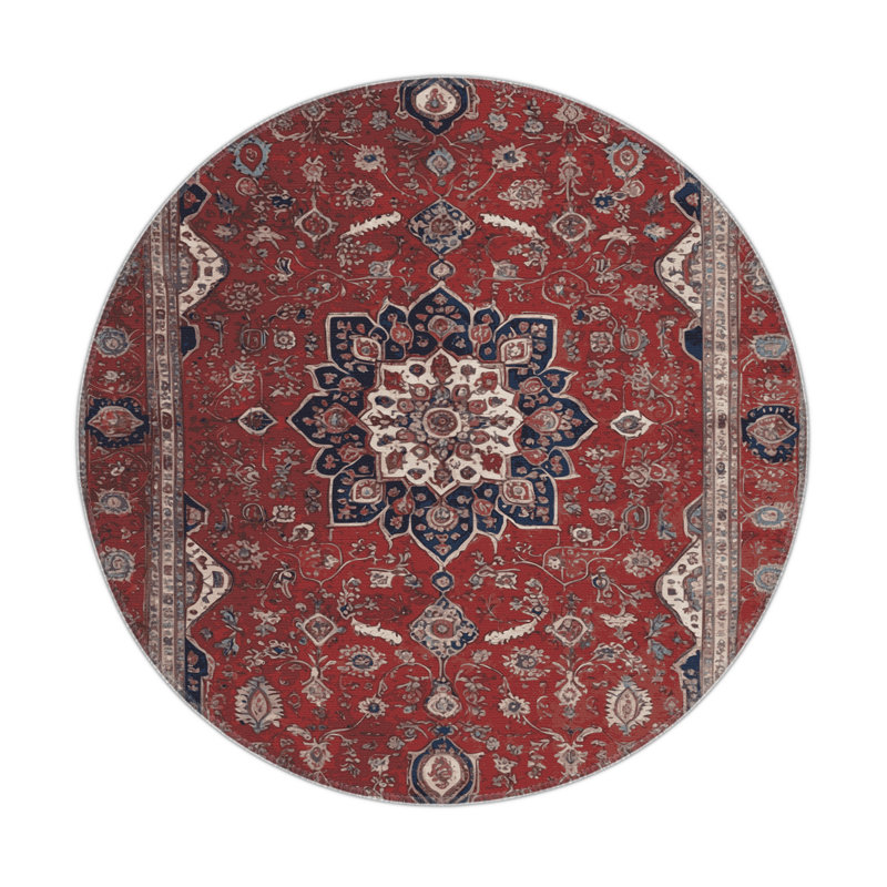 Tapis d'intérieur et d'extérieur brun Persian, Round 5'