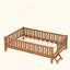 Lit plateforme en bois avec garde-corps-129021834