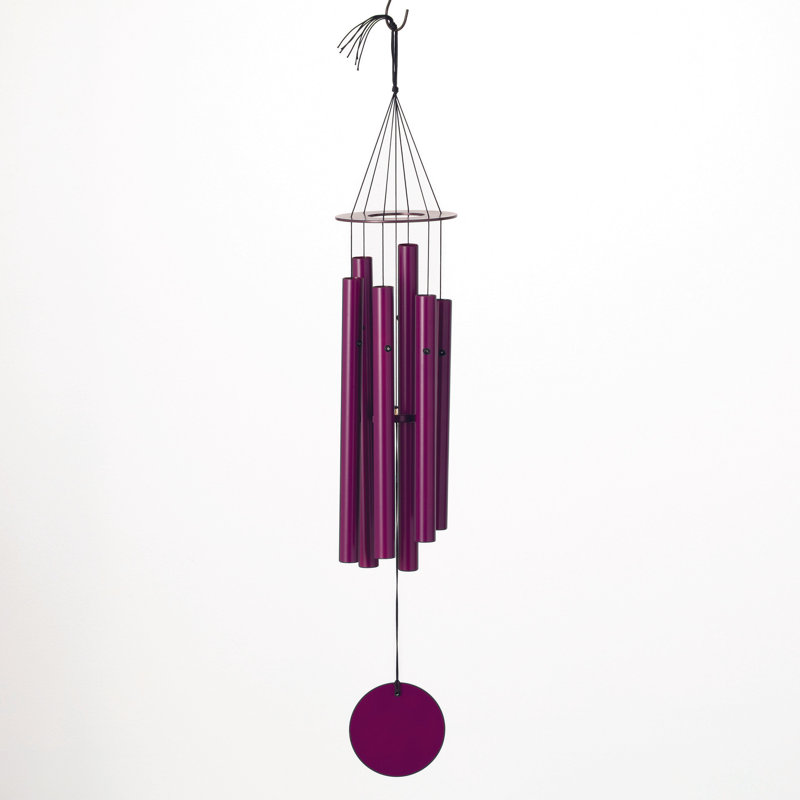 Carillon de peinture en métal mauve, H 30 po x l 7 po x P 7 po, Mauve