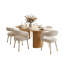 Ensemble de table de salle à manger ovale 79 po avec 6 chaises rembourrées Modern-1842512970