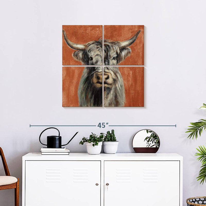 Brampt Highland Cow On Terracotta