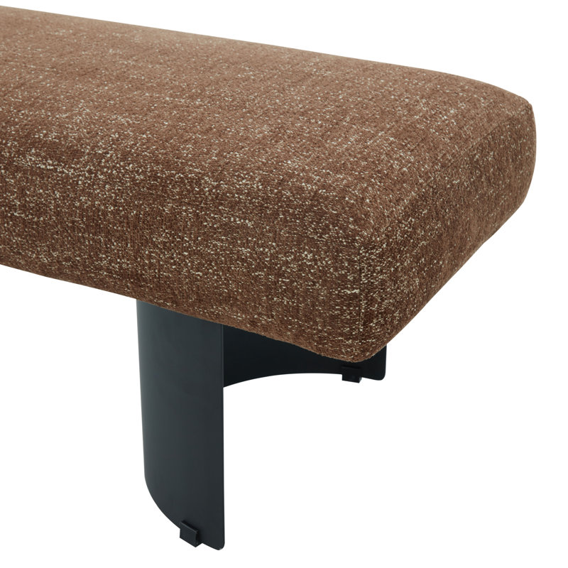 Banc en métal Axelle, Dark Brown Chenille