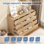 Commode cannelée à 8 tiroirs l 43,3 po, commode moderne, rangement en bois