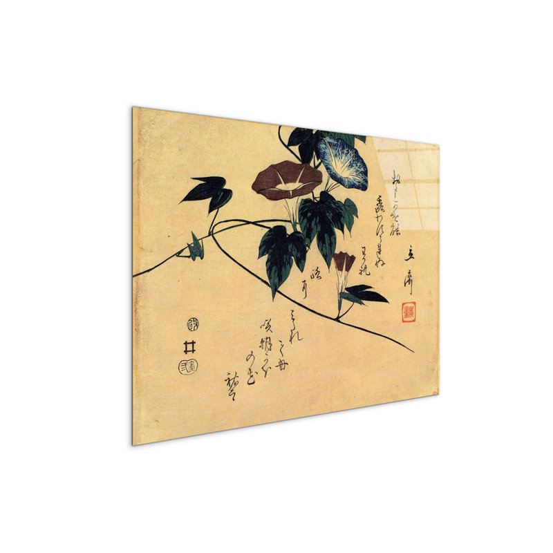 Morning glory by Hiroshige Utagawa 57cm H X 76cm W CrystalArt Material Acrylic Glass Effect, Frameless Panel Lightweight Ready to Hang