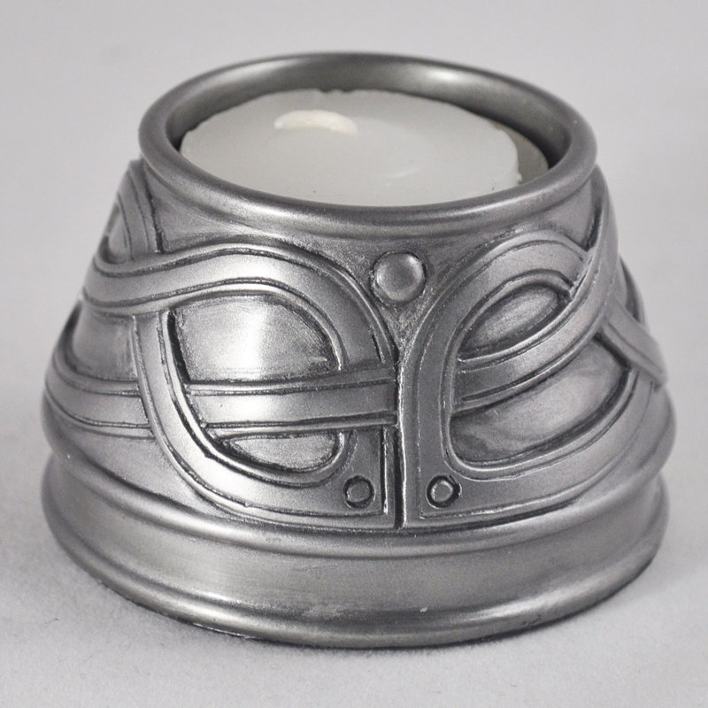 Resin Tabletop Tealight Holder with Candle Included, Silver