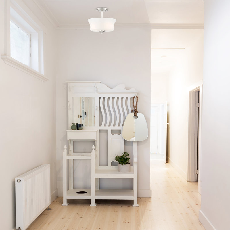 Plafonnier semi-encastré 2 lumières 12 po Jamnis, Nickel brossé