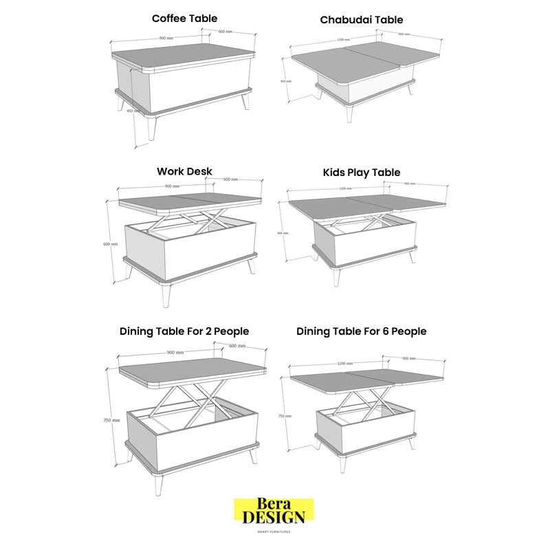 Arminta Lift Top Four Leg Coffee Table with Storage