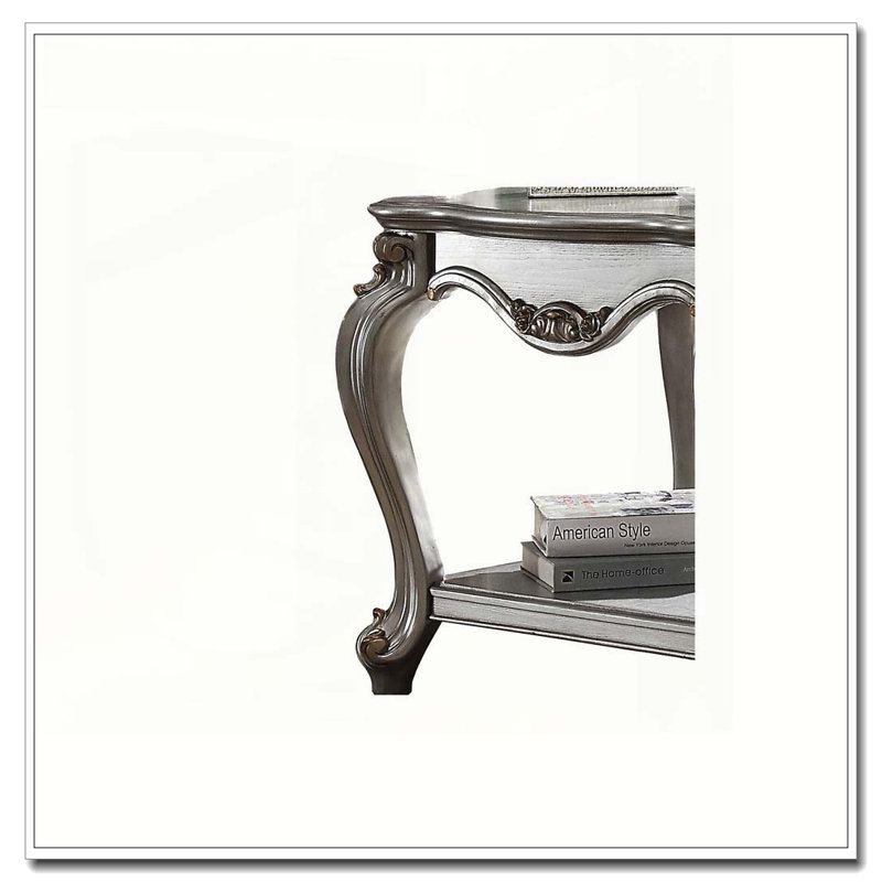 Antique Platinum 1-Shelf End Table