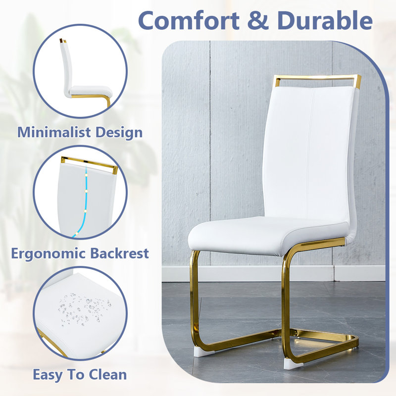 Ensemble de table ronde, Blanc, 5 pièces: table, 4 chaises