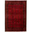 Tapis à main one-of-kind-noué la 2010 rouge 6 pi 7 po x 9 pi zone de laine 8 po Esari Turkman