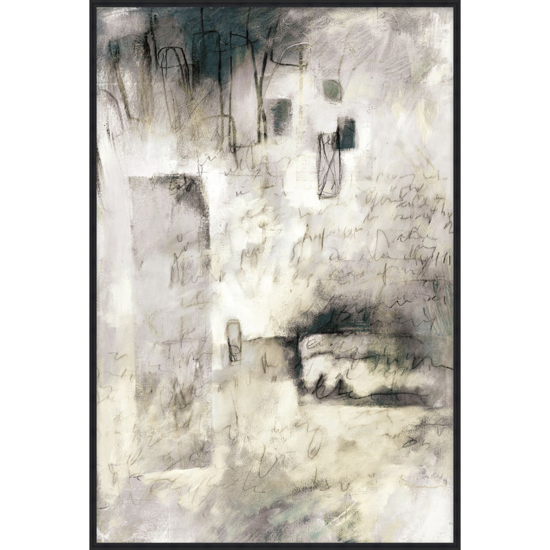 Displaced Scribbles 1 Framed Acrylic Painting Print Canvas, 51.25" H x 34.25" W