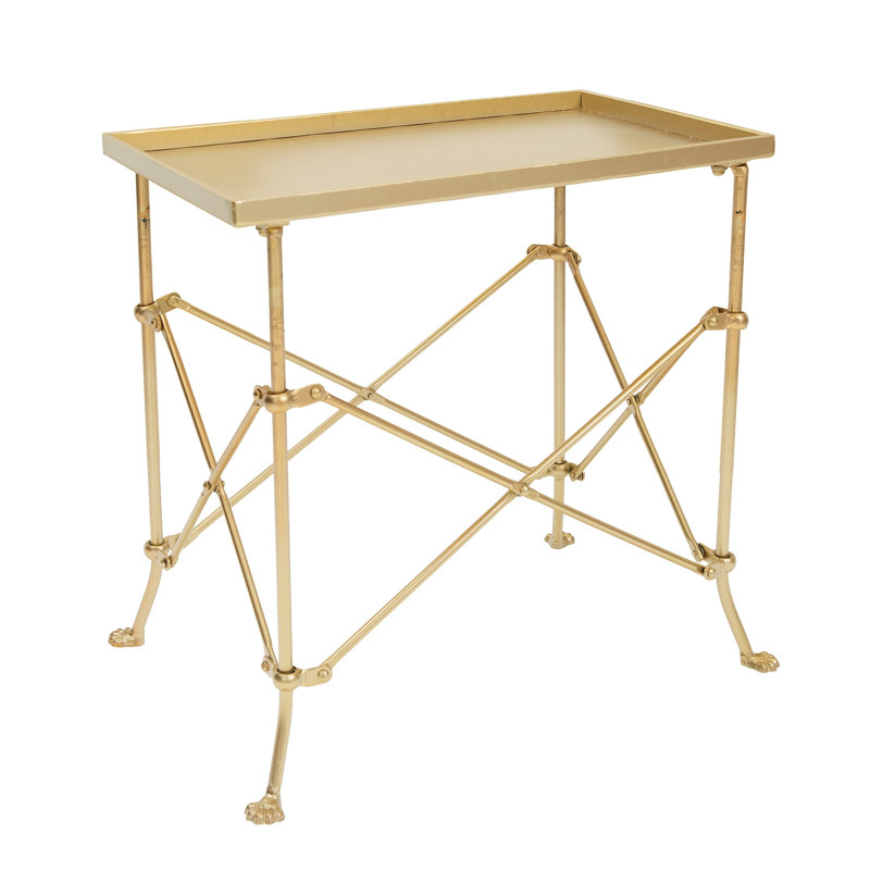 Table de bout rectangulaire Vintage, Doré, H 20 po x l 20 po x P 12 po