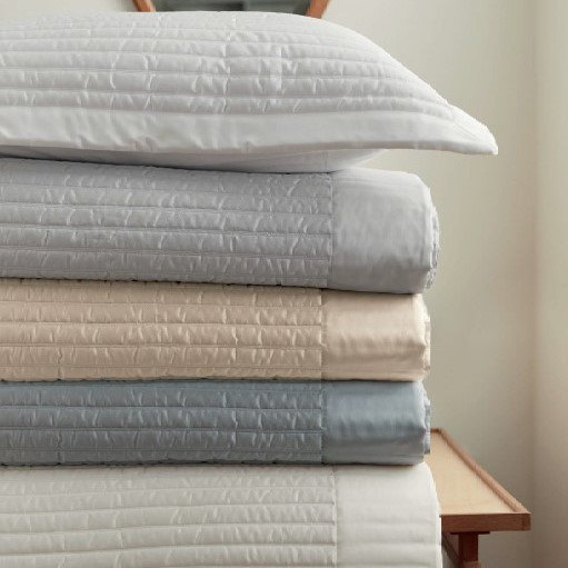 Monroe 100% Cotton Sateen Quilted Sham, White, King Quilted Sham