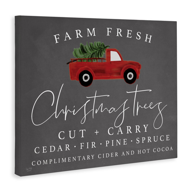 Farm Farm Trees on Grey Canvas, design par Lux + Me Designs, H 24 po x l 30 po
