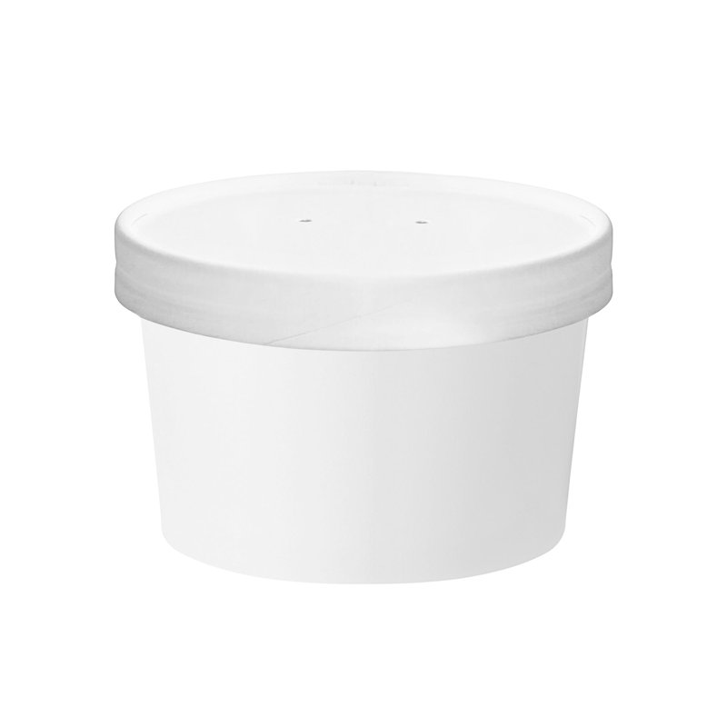 Gobelets à soupe en papier trapus de 35 cl avec couvercles en papier - 1000 réglages