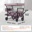 Poussette Wagon pour 2 enfants, poussette pliable quadruple avec poignée réglable, auvent amovible à harnais, 4 roues avec freins, poussette tandem multifonctionnelle pour camping, mauve foncé-814985958
