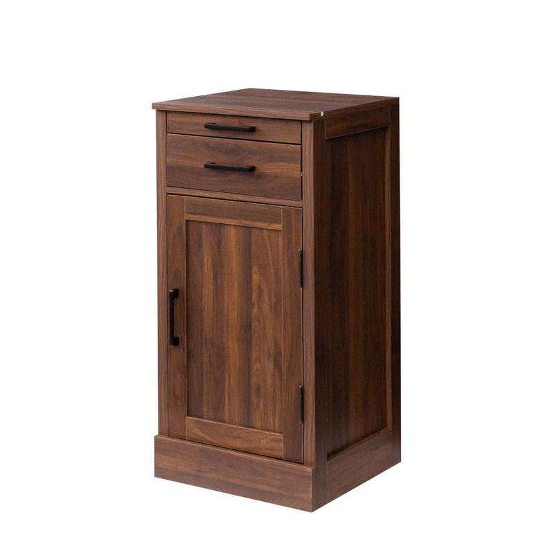 Brown Walnut Color Modular Wine Bar Cabinet Buffet Cabinet With Hutch For Dining Room