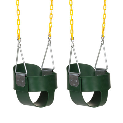 Eastern Jungle Gym Safe High Back Toddler Bucket Swing Set Seat, Green (2 Pack)