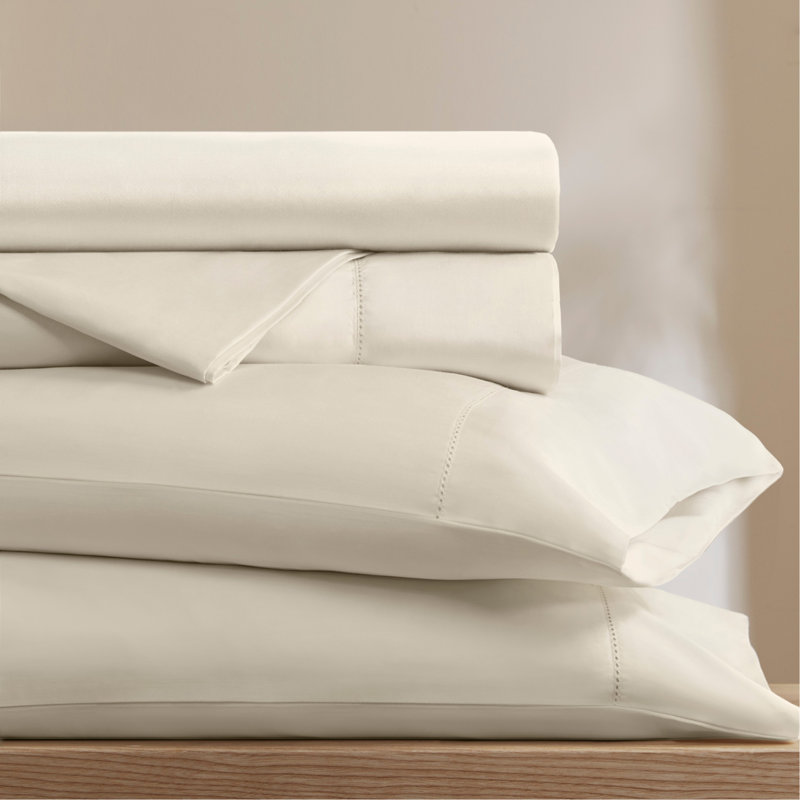 4 Pieces King Cotton Sheet Set,Off-White