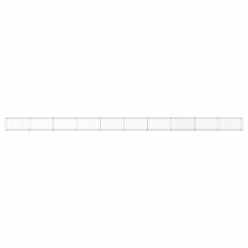 Clôture de bordure en métal argenté, 33 pi X l 2 pi X P 2 D