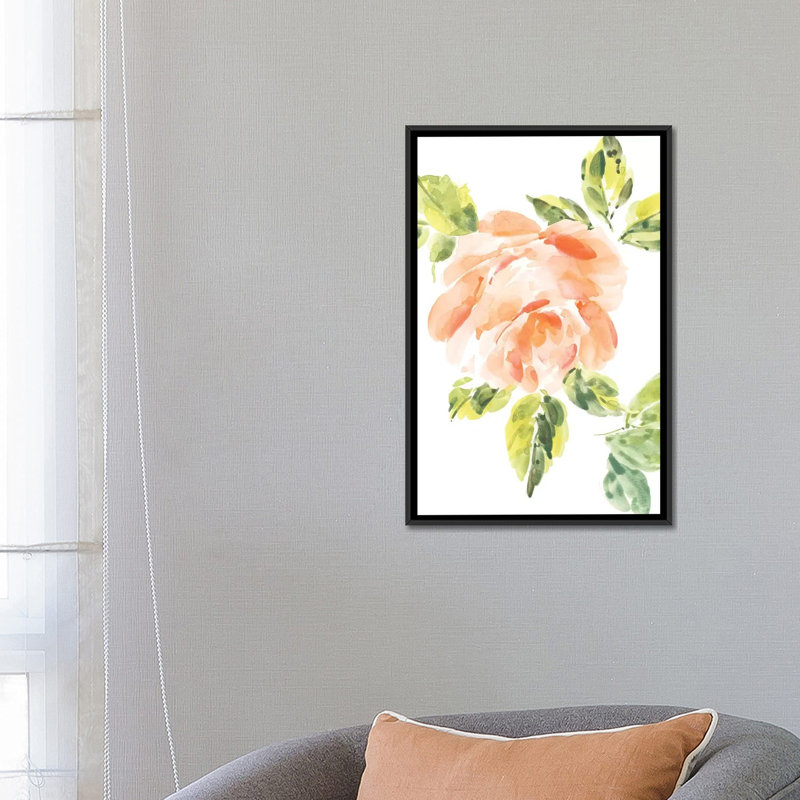 « rosa no. 3 » par melissa selmin, reproduction d’impression sur toile tendue, H 26 po x l 18 po x P 1,5 po, Pas de tapis