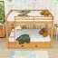 Grand lit superposé en bois avec échelle et lit gigogne simple TG-349651895